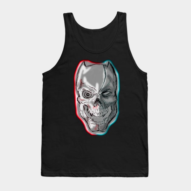 Silver Skull Tank Top by MikeMeineArts